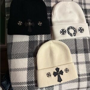 Chrome heart designer Beanie Set